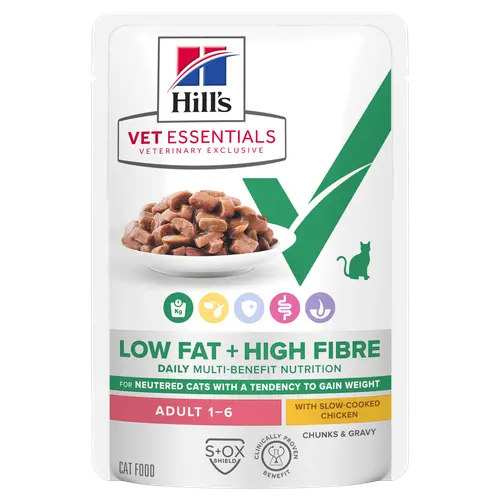 Hill's Vet Essentials MULTI-BENEFIT + Low Fat+High Fibre Adult Katzenfutter mit Huhn