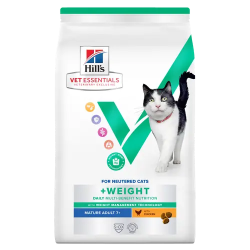 Hill's Vet Essentials MULTI-BENEFIT + Weight Mature Adult 7+ Katzenfutter mit Huhn