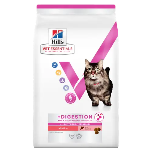 Hill's Vet Essentials MULTI-BENEFIT + Digestion Adult 1+ Katzenfutter mit Lachs