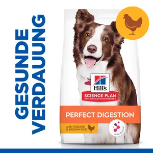 Hill's Science Plan Perfect Digestion Medium Adult Hundefutter mit Huhn & braunem Reis
