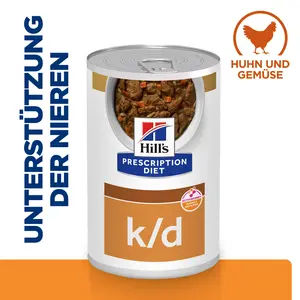 Hill's Prescription Diet k/d Ragout für Hunde mit Huhn und zugefügtem Gemüse
