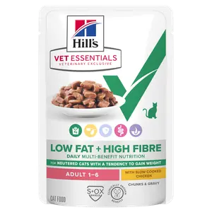 Hill's Vet Essentials MULTI-BENEFIT + Low Fat+High Fibre Adult Katzenfutter mit Huhn