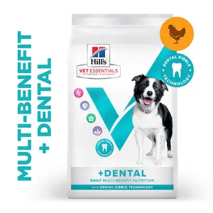 Hill's Vet Essentials MULTI-BENEFIT + Dental Adult 1+ Medium and Large Breed Hundefutter mit Huhn