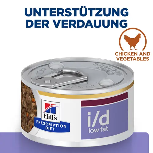 Hill's Prescription Diet i/d Low Fat Ragout für Hunde mit Hühner- und Gemüsegeschmack