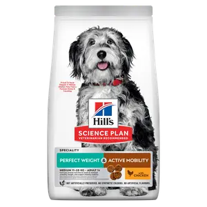 Hill's Science Plan Perfect Weight & Active Mobility Medium Adult Hundefutter mit Huhn
