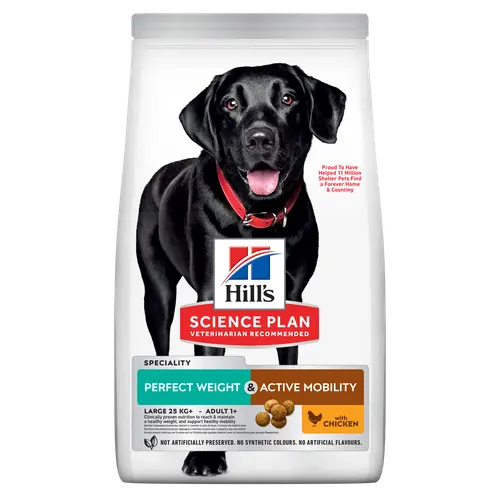 Hill's Science Plan Perfect Weight & Active Mobility Large Breed Adult Hundefutter mit Huhn