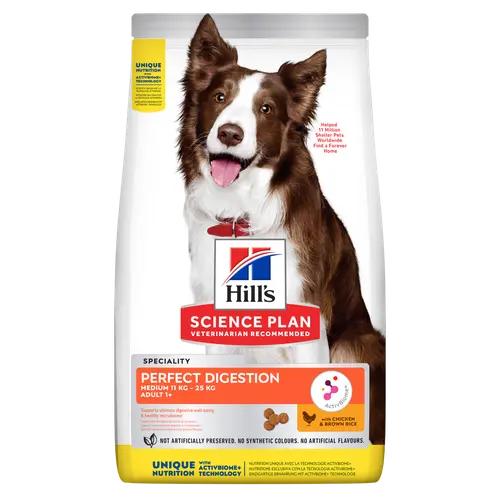 Hill's Science Plan Perfect Digestion Medium Adult Hundefutter mit Huhn & braunem Reis