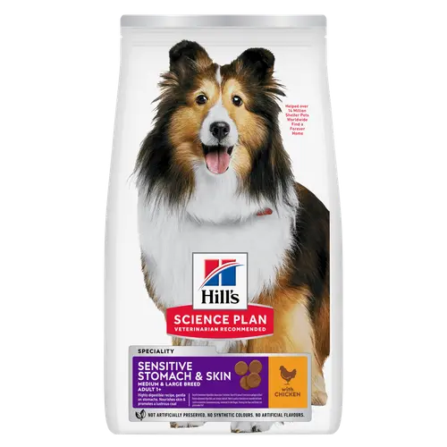 Hill's Science Plan Sensitive Stomach & Skin Medium & Large Breed Adult Hundefutter mit Huhn