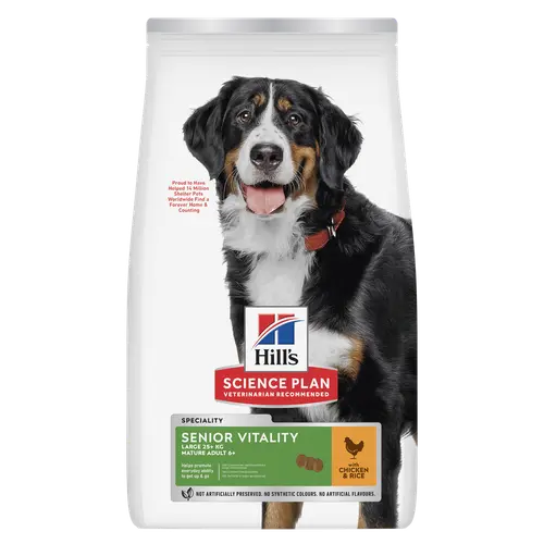 Hill's Science Plan Senior Vitality Large Breed Mature Adult Hundefutter mit Huhn & Reis