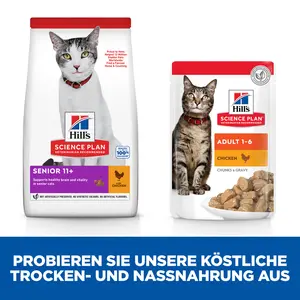 Hill's Science Plan Senior 11+ Adult Katzenfutter mit Huhn