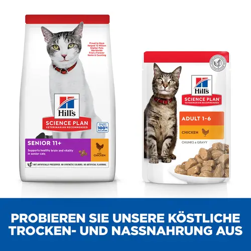 Hill's Science Plan Senior 11+ Adult Katzenfutter mit Huhn