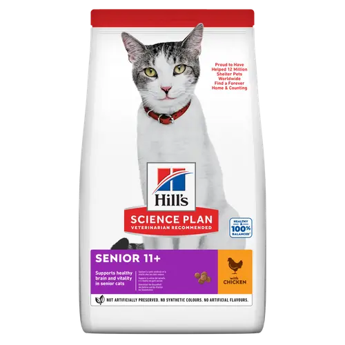Hill's Science Plan Senior 11+ Adult Katzenfutter mit Huhn