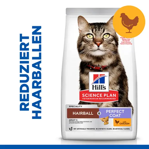 Hill's Science Plan Hairball & Perfect Coat Adult Cat Food mit Huhn