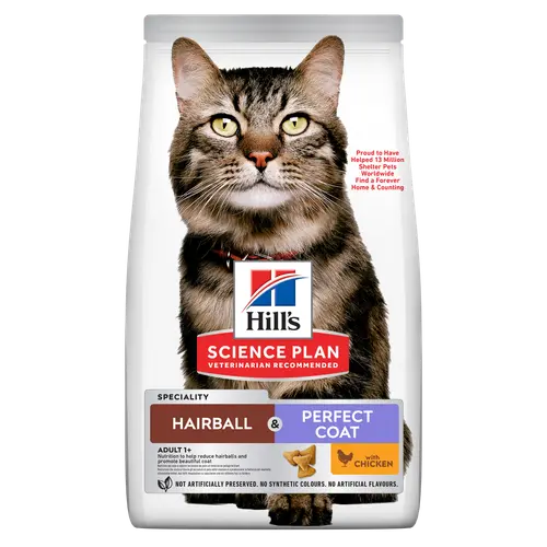 Hill's Science Plan Hairball & Perfect Coat Adult Cat Food mit Huhn