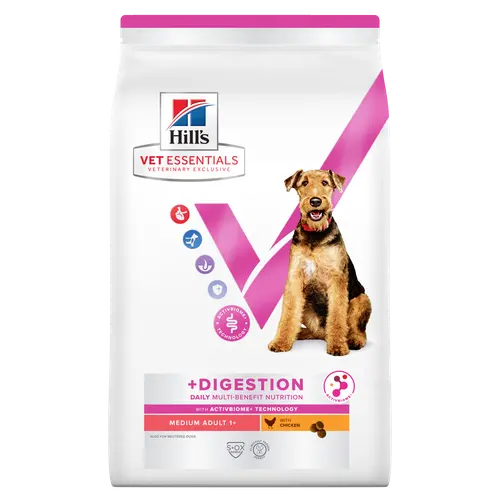 Hill's Vet Essentials MULTI-BENEFIT + Digestion Adult 1+ Medium Hundefutter mit Huhn