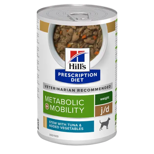 Hill's Prescription Diet Metabolic + Mobility Ragout für Hunde mit Thunfisch- und Gemüsegeschmack