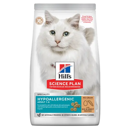 Hill's Science Plan Hypoallergenic Katzenfutter für Katzen mit Ei und Insektenprotein