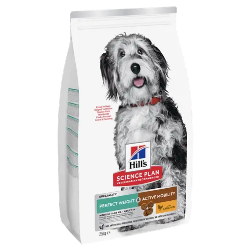 Hill's Science Plan Perfect Weight & Active Mobility Medium Adult Hundefutter mit Huhn