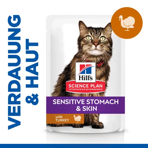 Hill's Science Plan Sensitive Stomach & Skin Adult Katzenfutter mit Truthahn