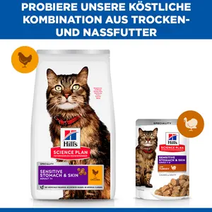 Hill's Science Plan Sensitive Stomach & Skin Adult Katzenfutter mit Huhn