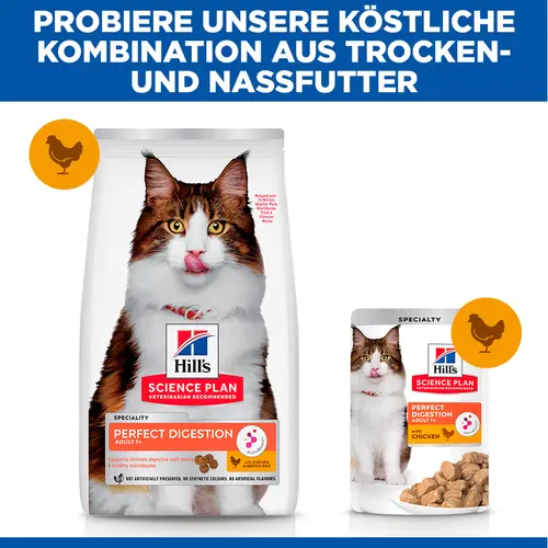 Hill's Science Plan Perfect Proteinhydrolysation Adult Katzenfutter mit Huhn & braunem Reis