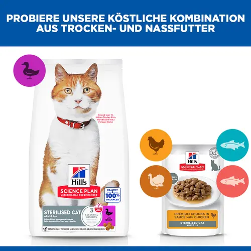Hill's Science Plan Sterilised Adult Katzenfutter mit Ente