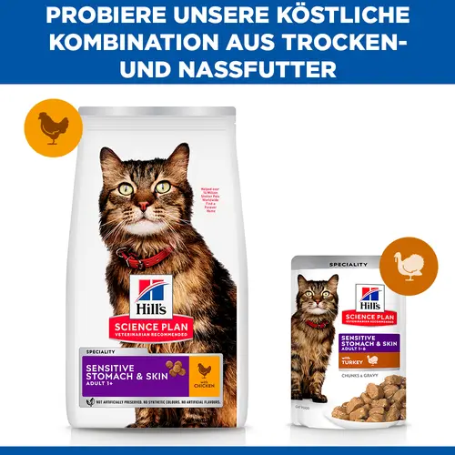 Hill's Science Plan Sensitive Stomach & Skin Adult Katzenfutter mit Huhn