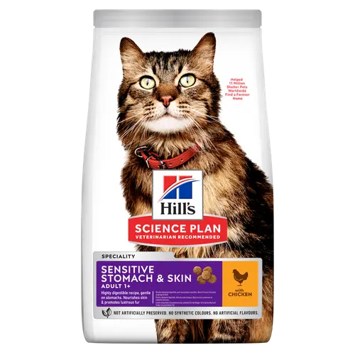 Hill's Science Plan Sensitive Stomach & Skin Adult Katzenfutter mit Huhn