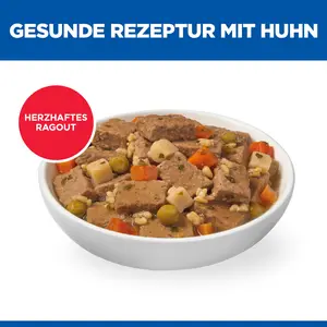 Hill's Science Plan Mature Adult Ragout für Hunde mit Huhn und zugefügtem Gemüse