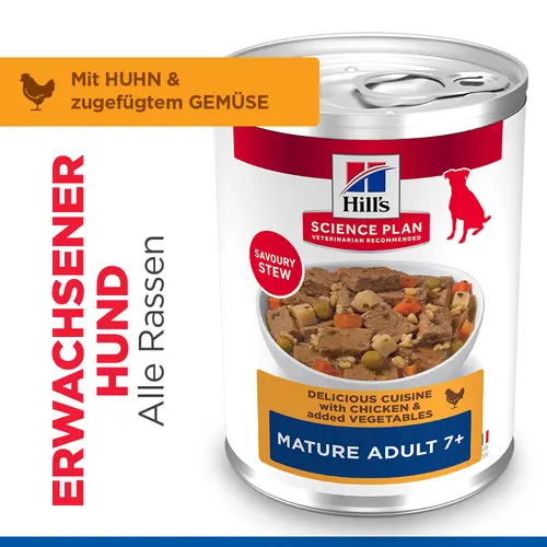 Hill's Science Plan Mature Adult Ragout für Hunde mit Huhn und zugefügtem Gemüse