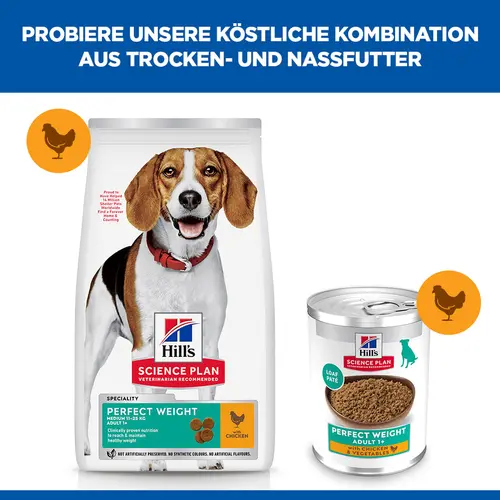 Hill's Science Plan Perfect Weight Adult Hudefutter mit Huhn und Gemüse