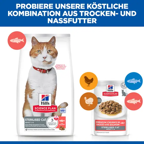 Hill's Science Plan Sterilised Adult Katzenfutter mit Lachs