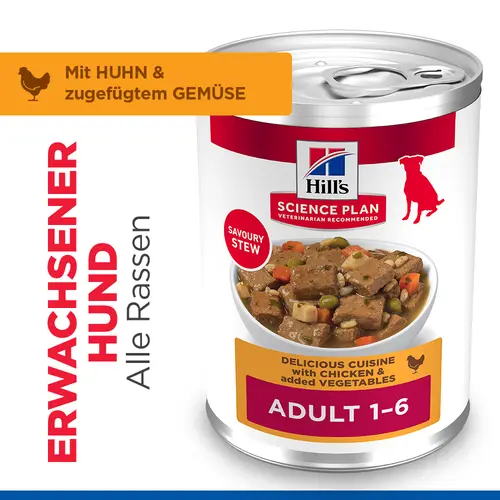 Hill's Science Plan Adult Ragout für Hunde mit Huhn und zugefügtem Gemüse
