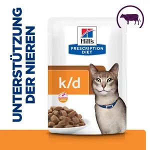 Hill's Prescription Diet k/d Katzenfutter mit Rind