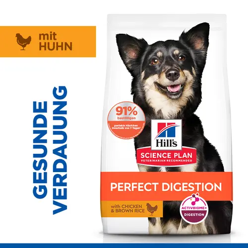 Hill's Science Plan Perfect Digestion Small & Mini Adult Hundefutter mit Huhn & braunem Reis