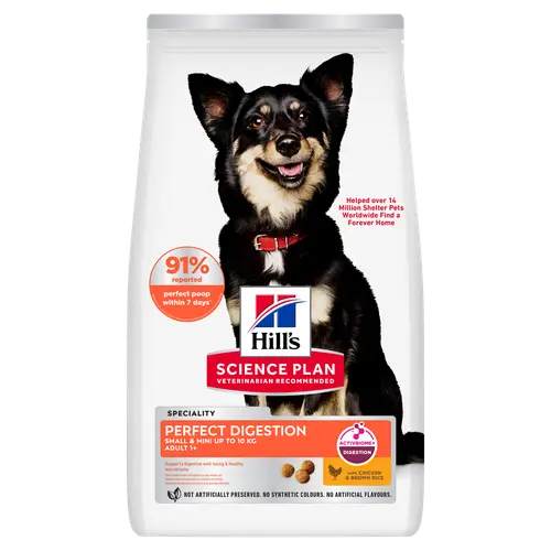 Hill's Science Plan Perfect Digestion Small & Mini Adult Hundefutter mit Huhn & braunem Reis