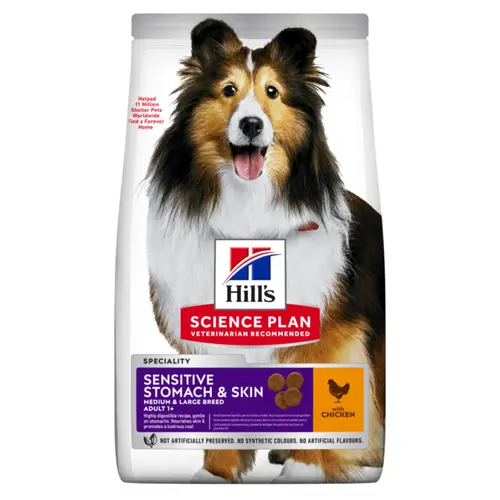 Hill's Science Plan Sensitive Stomach & Skin Medium Adult Hundefutter mit Huhn