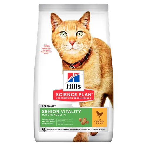 Hill's Science Plan Senior Vitality Mature Adult Katzenfutter mit Huhn & Reis
