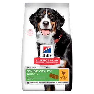 Hill's Science Plan Senior Vitality Large Breed Mature Adult Hundefutter mit Huhn & Reis