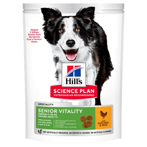 Hill's Science Plan Senior Vitality Medium Mature Adult Hundefutter mit Huhn & Reis
